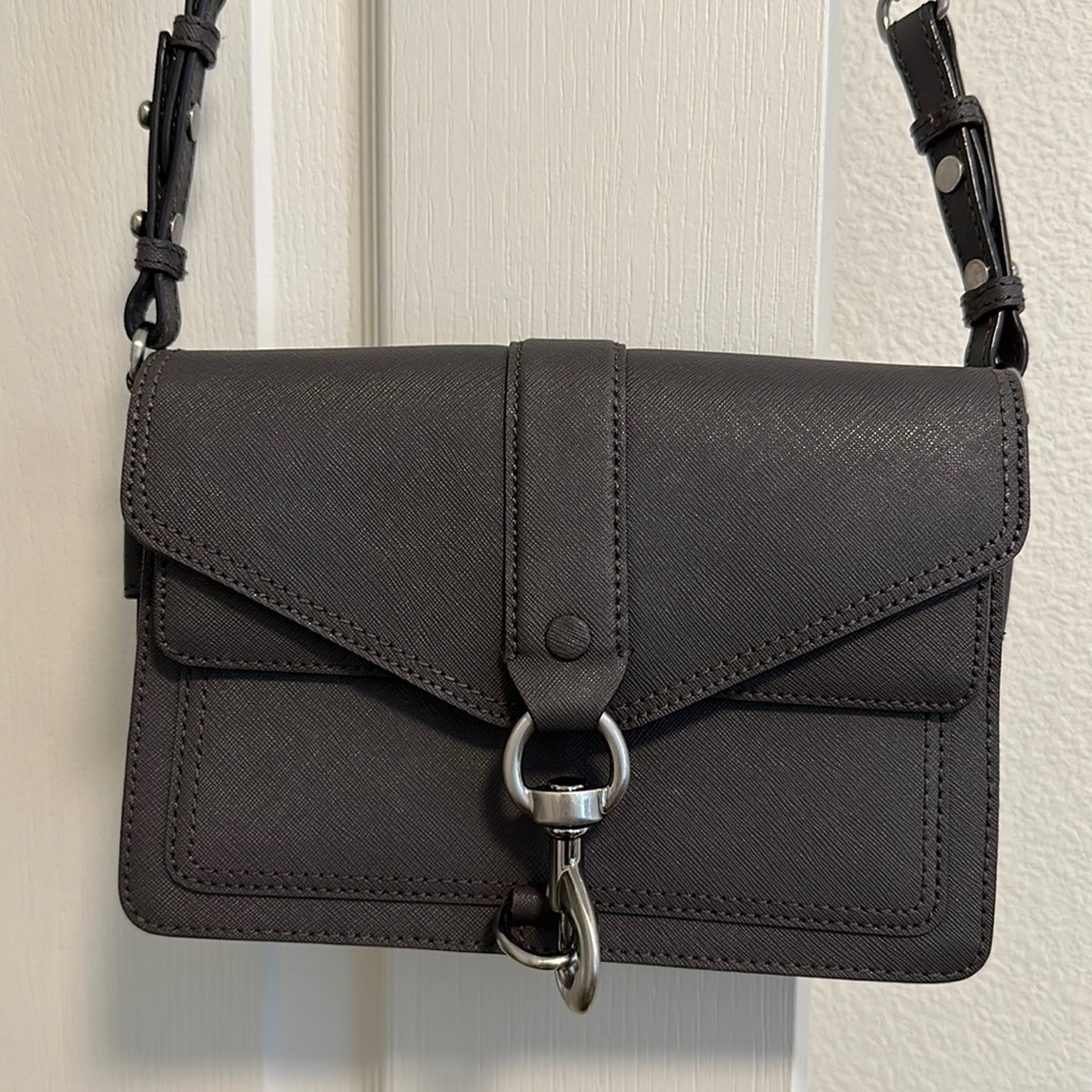 Grey Rebecca Minkoff crossbody purse